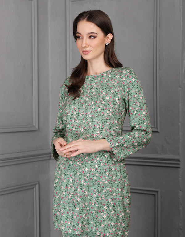 BAJU KURUNG PAHANG MODEN MADELEINE (SPRING GREEN)